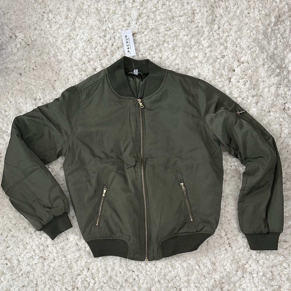 Kendall & Kylie Khaki Bomber Jacket